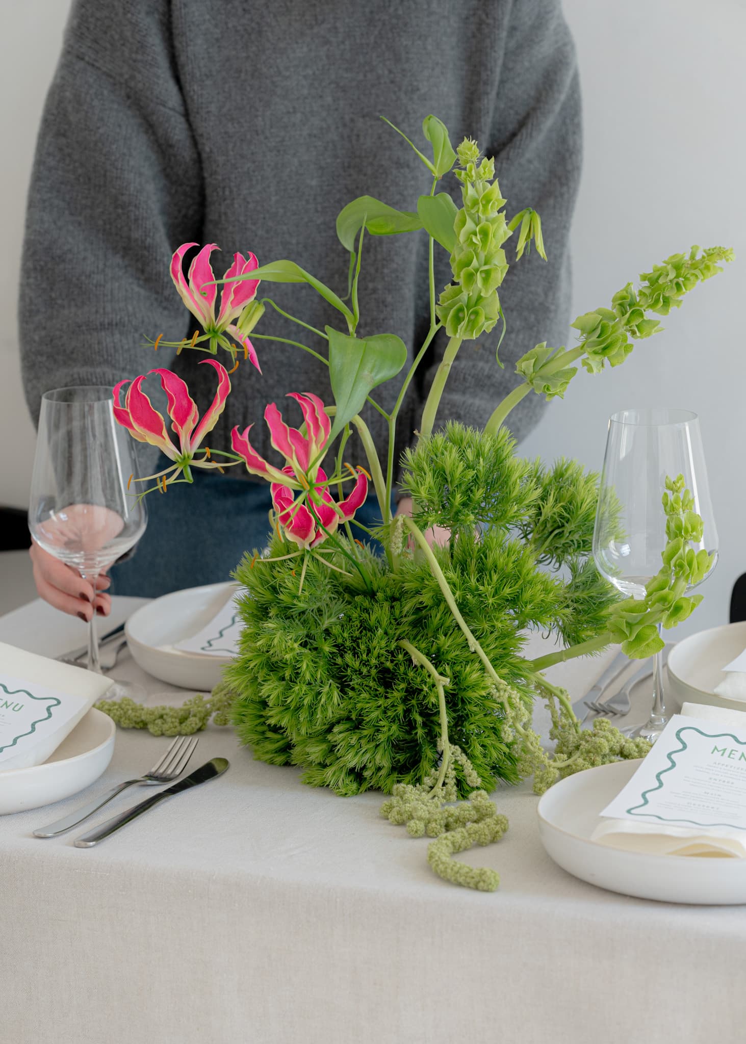 Viel Grün auf Tisch